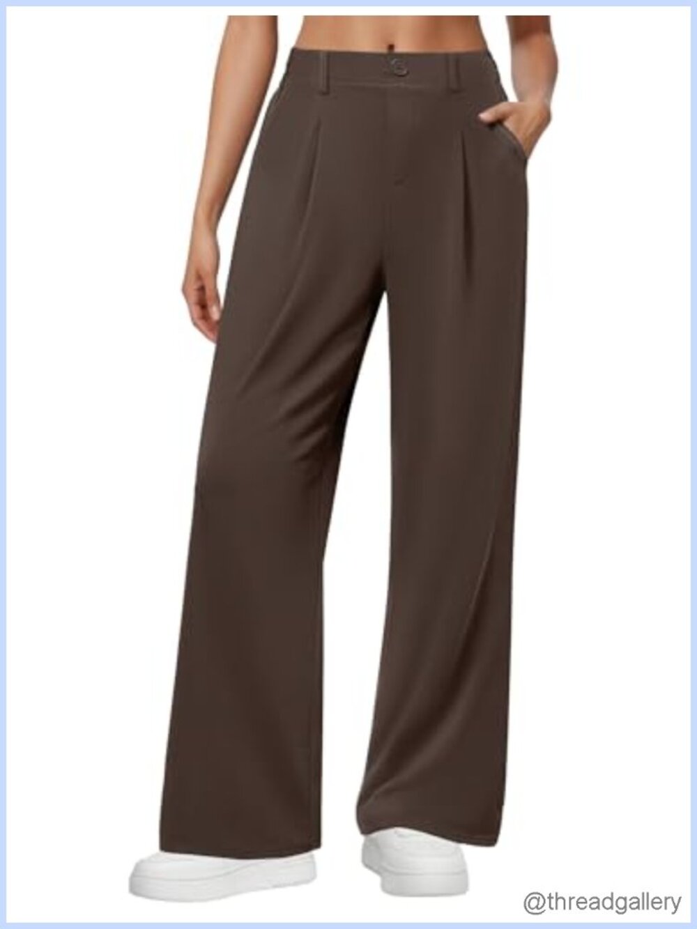 DLOODA Wide Leg Dress Pants Pull On High Waisted Work Pants
